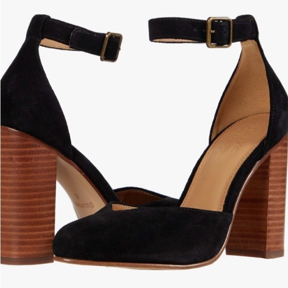 Anthropologie Soludos Collette Heels Leather Velvet Sz 7.5 Night Out Party Prom - Picture 4 of 16